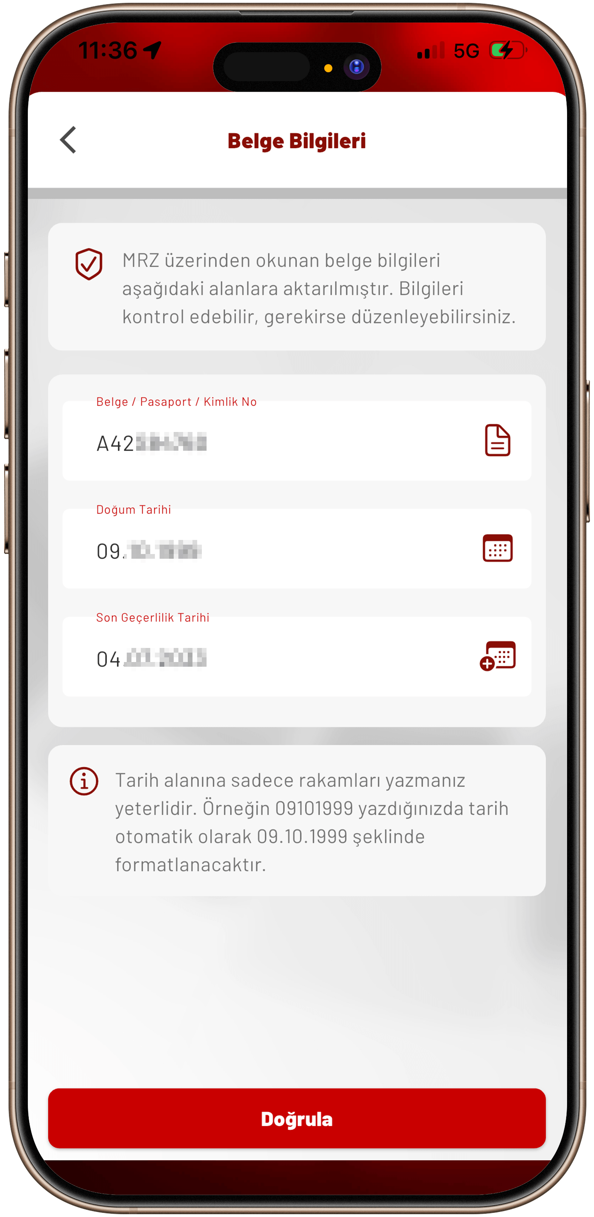 MRZ Veri Aktarımı