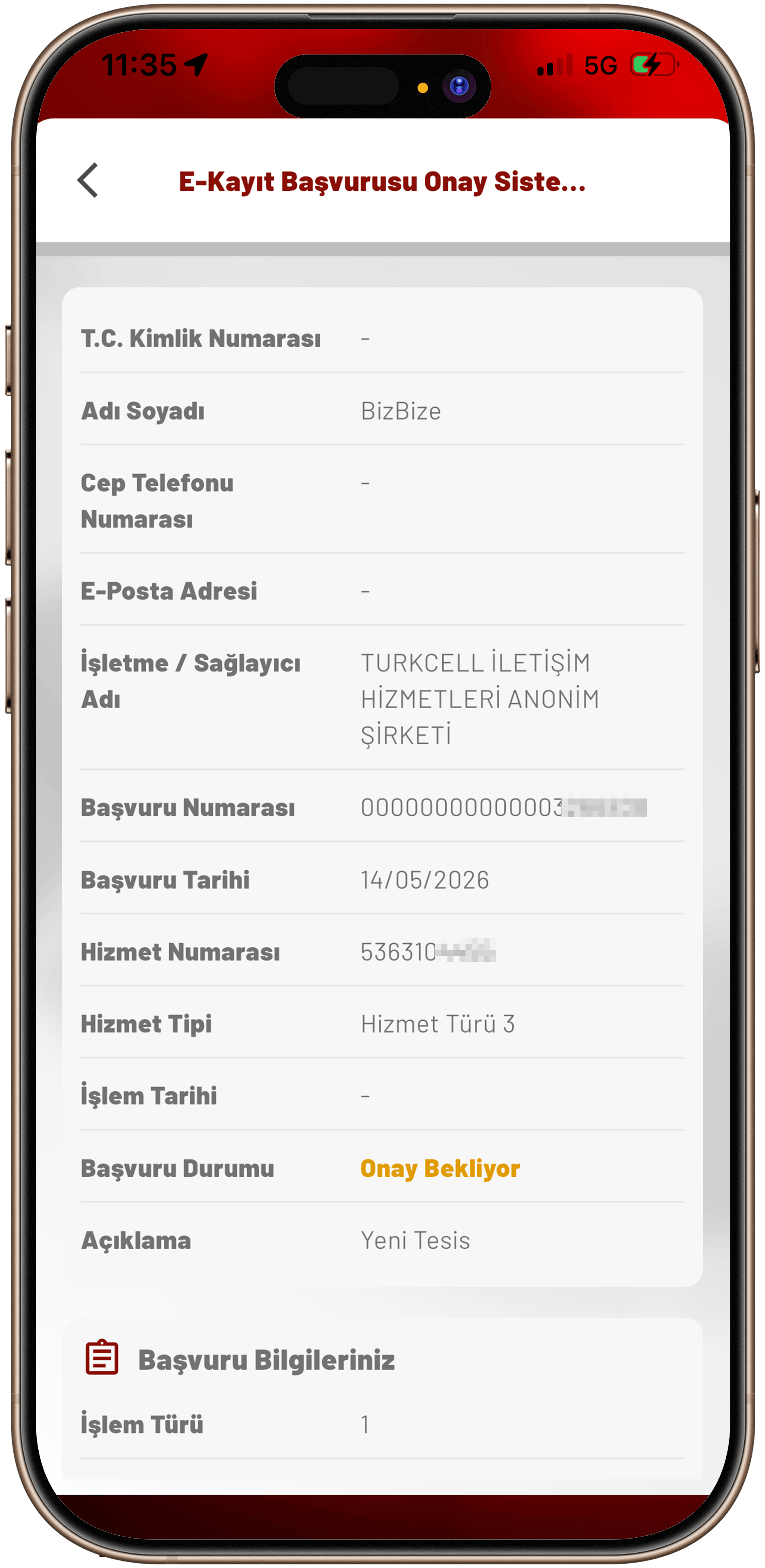 Başvuru Listeleme ve Sonuç Görüntüleme Ekranı