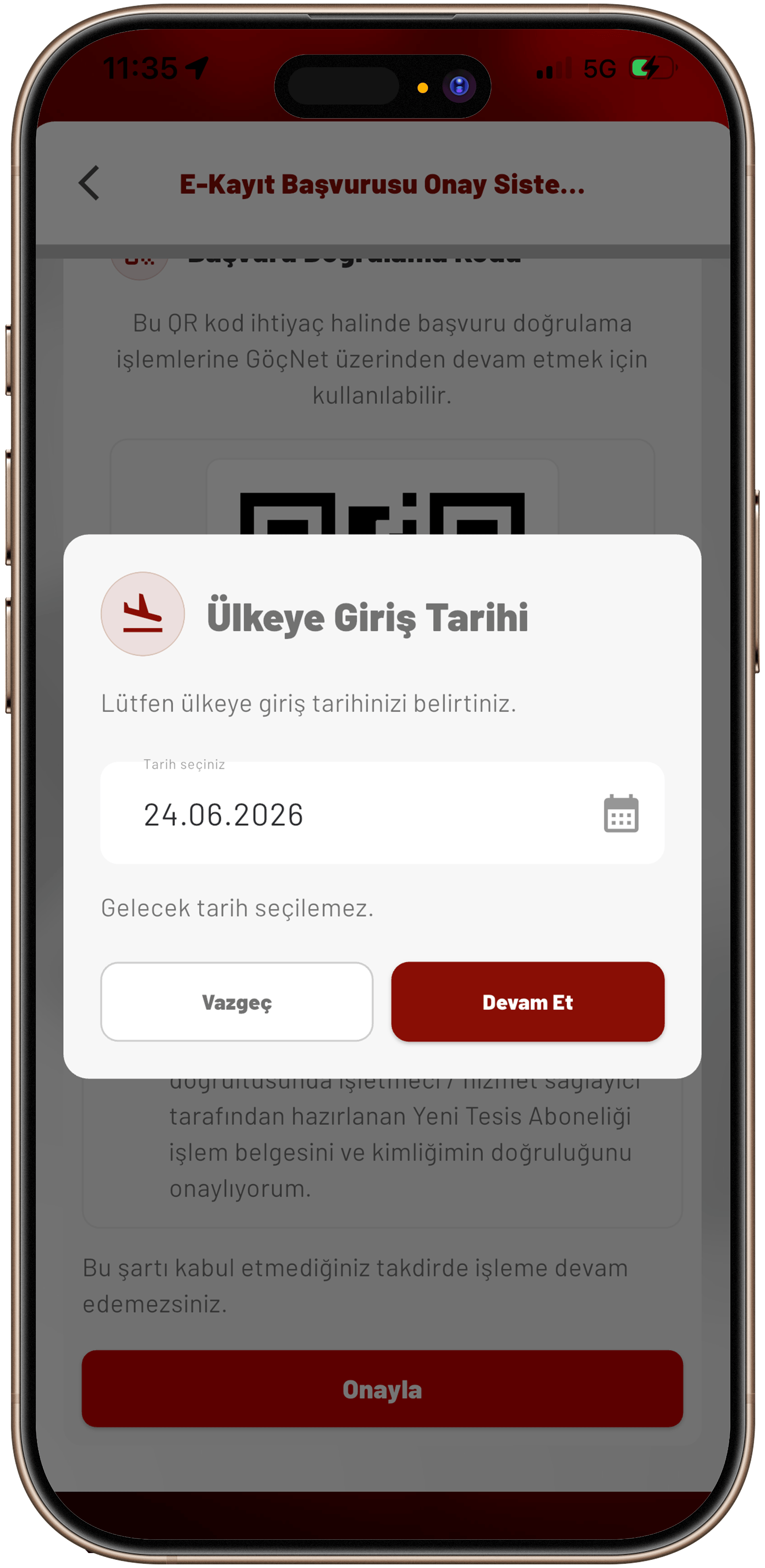 Ülkeye Giriş Tarihi